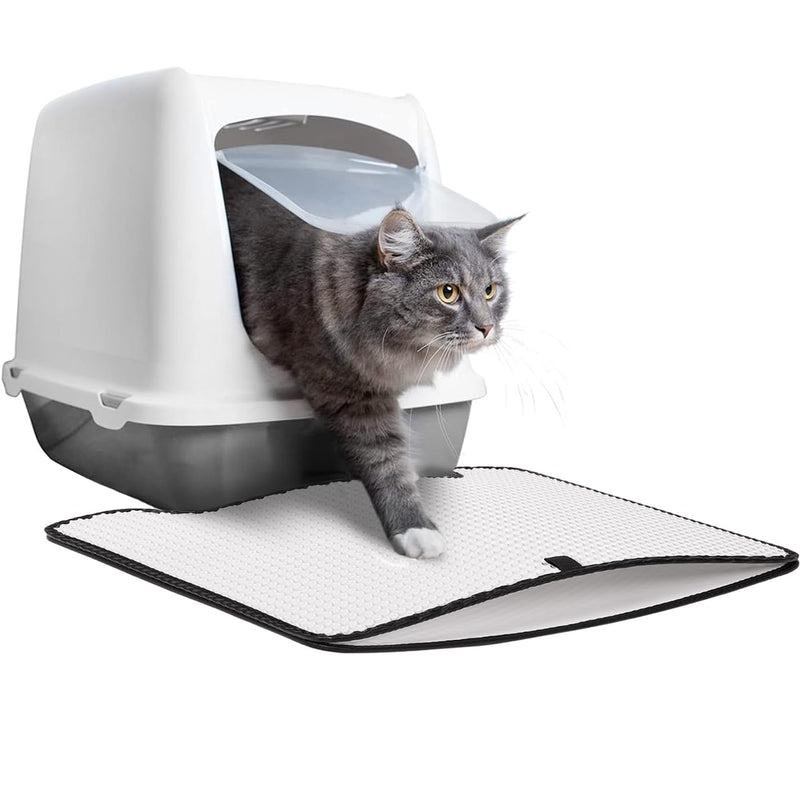 CanadianCat Company | Cat litter box mat cat litter mat white - underlay cat mat - waterproof double collection layer | approx. 53 x 45 cm - PawsPlanet Australia