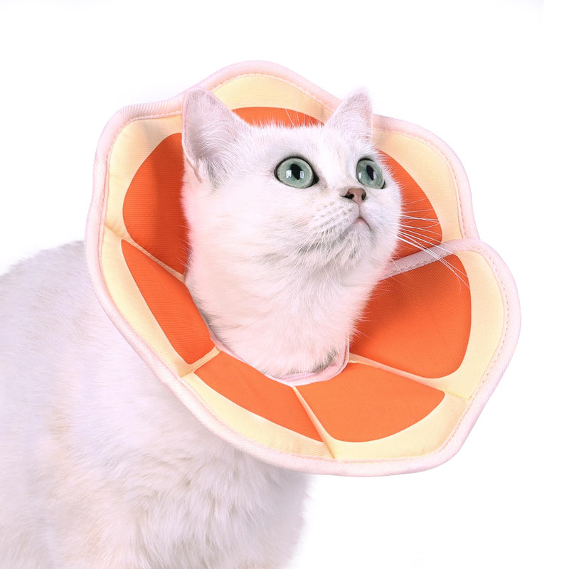 Supet Neck Brace Cat, Adjustable Neck Brace Cat Collar, Recovery Collar Soft Collar Cone After Surgery and Injuries S (Neck: 14-23cm) Grapefruit - PawsPlanet Australia