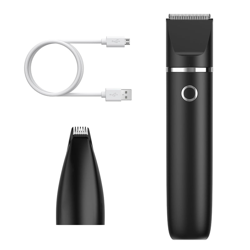 ORIA 2 in 1 Pet Trimmer, Dog Clipper USB Rechargeable, IPX7 Waterproof Dog Trimmer, Quiet Pet Hair Trimmer, with 2 Trimmer Heads for Paws, Ears, Face - Black - PawsPlanet Australia