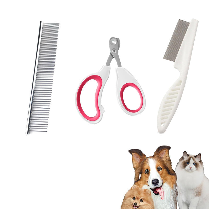 Stainless Steel Pet Grooming Comb Pet Comb Claw Scissors Cats Professional Cat Nail Scissors Claw Scissors for Cats & Dogs, Removes Knots Dogs Small Cats Claw Trimmer - PawsPlanet Australia