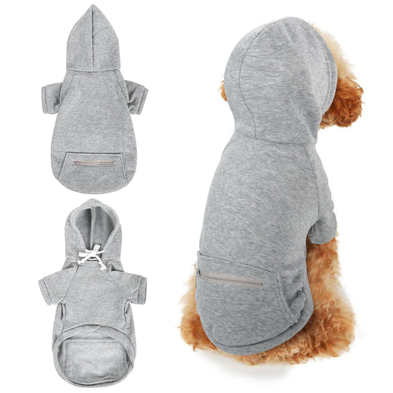 Moorle Dog Jumper Fleece Dog Jumper Hoodie Small Dog Hoodie Jumper Dog Jumper Puppy T-Shirt Winter Warm Dog Jumper Gray for Small Dogs and Cats Pet Clothing Apparel Size M - PawsPlanet Australia