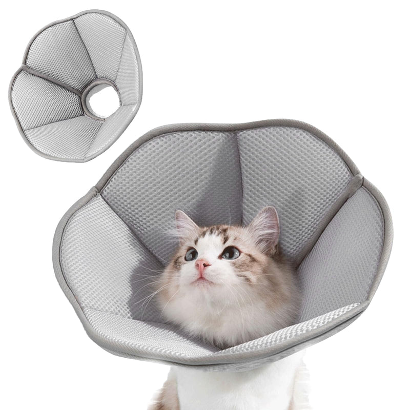 LiebeDD Neck Collar for Cats Soft Dog Collar Leak Protection Waterproof Pets Protective Collar Funnel Post-Op Collar for Cats Dog Collar Comfy Cone, Grey, S - PawsPlanet Australia