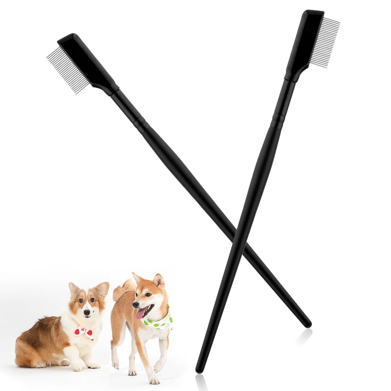 simarro flea comb for dogs, pack of 2, dog tear stain remover comb, flea comb for cats, multifunctional grooming comb for removing crusty mucus and fleas - PawsPlanet Australia