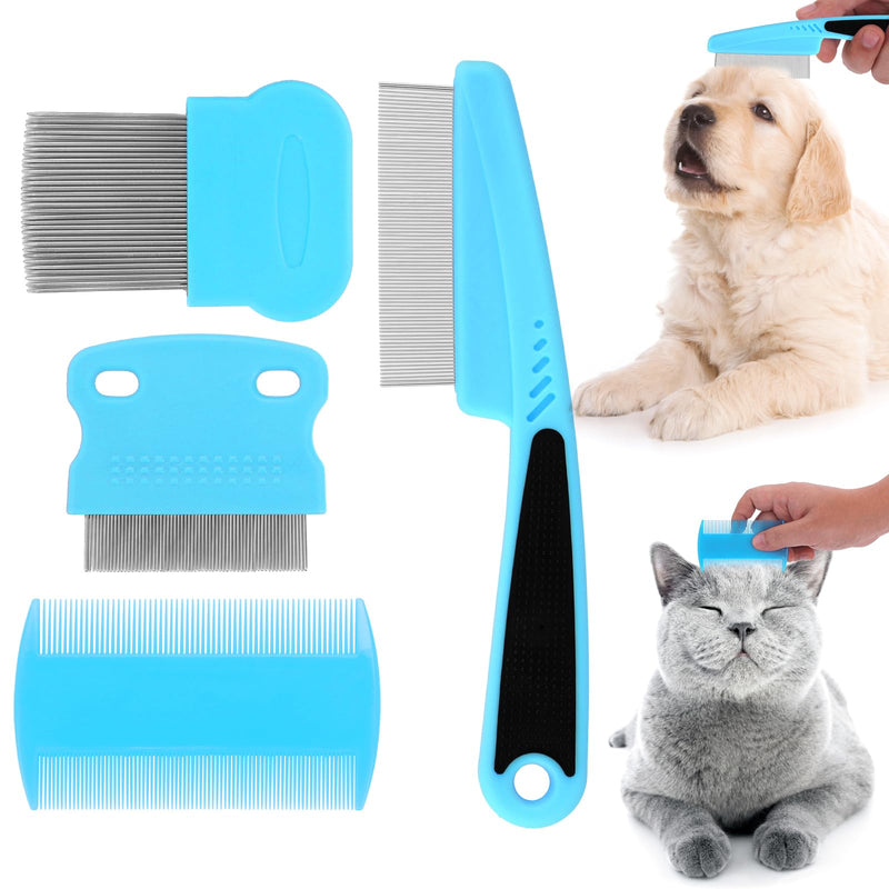 Cobee Dog Flea Lice Comb, Dog Cat Grooming Comb Pet Tear Stain Remover Combs Fine Tooth Care Removal Tool (Pack of 4) - PawsPlanet Australia