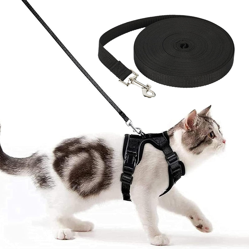XUTONG 15 m towing leash for dogs, nylon dog leash with recall training leash, black long dog leash, rope training leash, waterproof, for large to small dogs, robust dog leash - PawsPlanet Australia