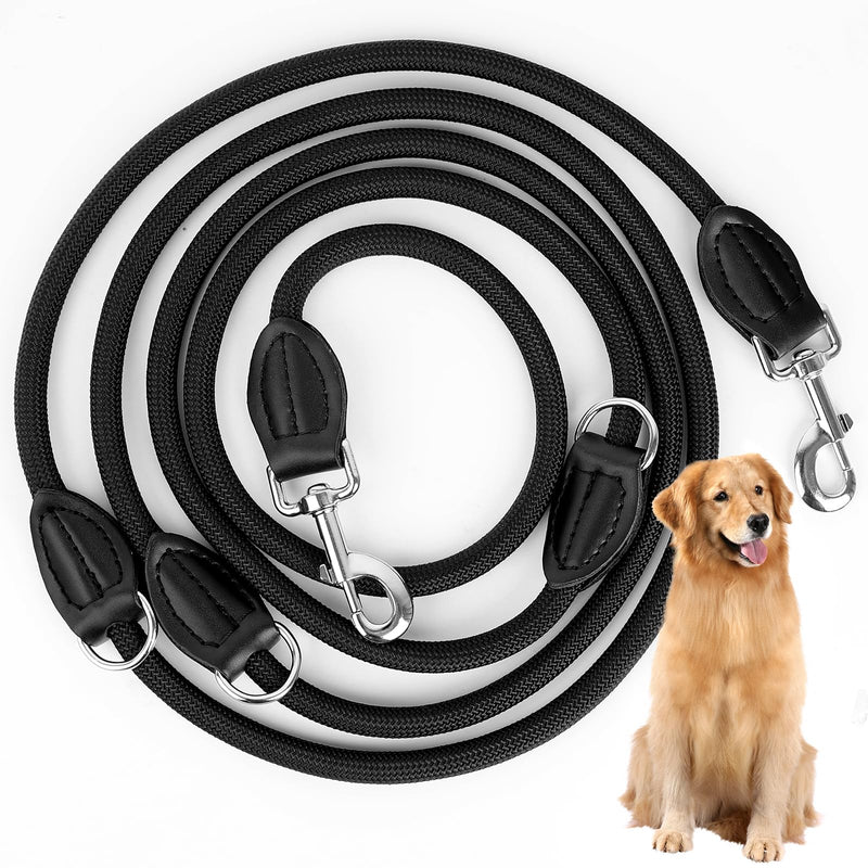 Dog leash 3 m, adjustable double leash for large and medium dogs with 2 carabiners, high-quality premium robust leash for dogs (3M) - PawsPlanet Australia