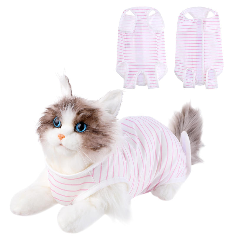 cobee Professional Cat Recovery Suit for Abdominal Wounds or Skin Diseases, Cat Surgery Recovery Suit Soft E Collar Cone Alternative Cat Onesie for Cats (Pink, Size M) - PawsPlanet Australia