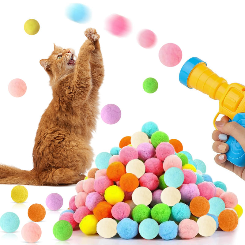 BGTLJKD Pack of 100 cat toy balls, interactive cat toy ball, cat ball, kitten toy plush ball, interactive launch training, silent cat toy for indoor cats - PawsPlanet Australia