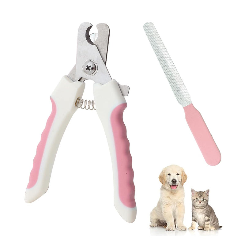 Fokecci Pet Nail Clippers - Claw Grinder for Dogs, Pet Nail Clippers for Dogs, Cats, Birds and Rodents, Pet Nail Cutter, Nail Scissors Set Including Claw File Pink - PawsPlanet Australia