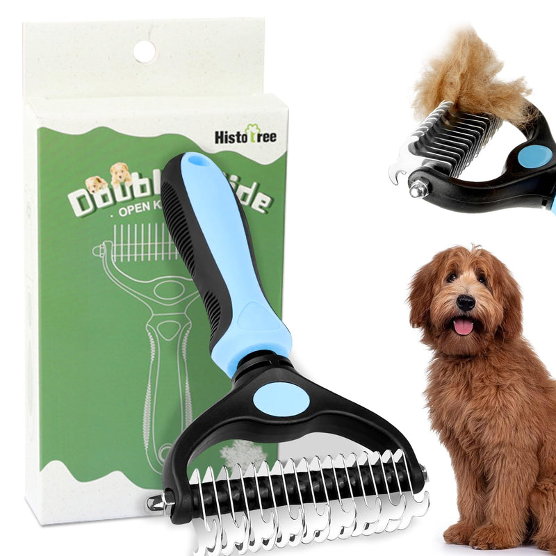 Lithyc Pet Brush - Skin-Friendly Dog Brush Long Hair - Dog Brush Undercoat Applicable to Short, Medium and Long Haired Cats and Dogs (Blue) - PawsPlanet Australia