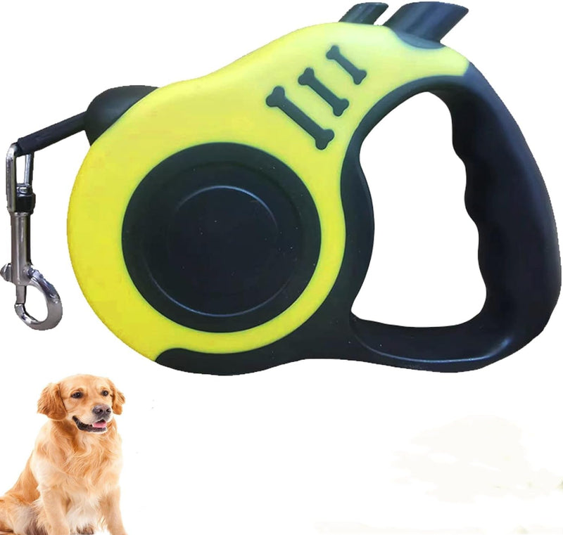 Retractable dog leash, extendable dog leash, dog leash, 5 m, long dog leash, retractable leash for dogs, non-slip, 5 m long retractable dog leash, pet lead, 5 m for small, medium-sized dogs, yellow - PawsPlanet Australia