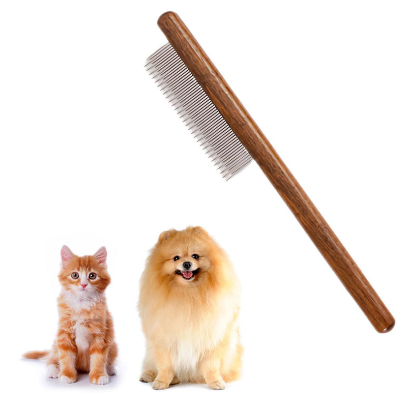 PSOWQ 1 piece dog brush, cat brush, lice comb with wooden handle, flea comb for dogs and cats with tangled short/long hair, brush for pet care - PawsPlanet Australia
