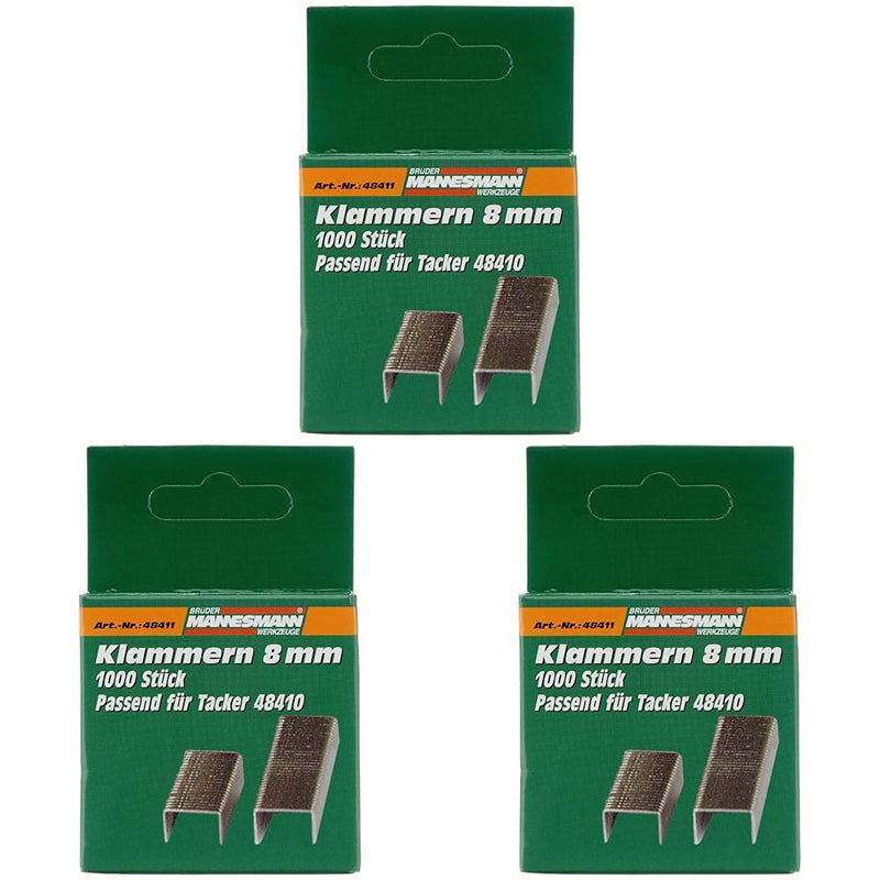 Mannesmann replacement staples 8 mm, for stapler 48410, M48411 (pack of 3) 8 mm (pack of 3) - PawsPlanet Australia