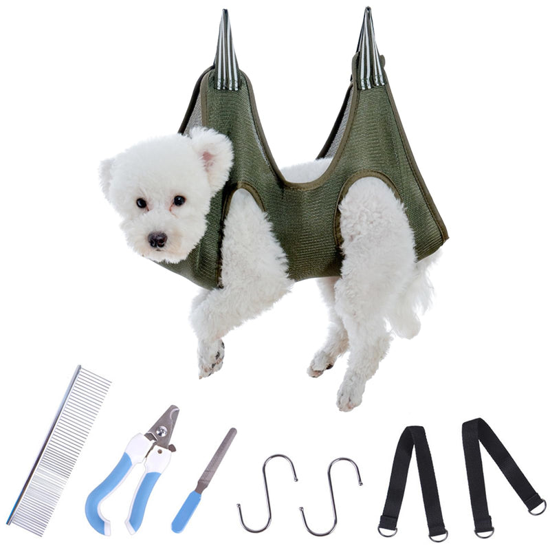 TYXHXTF Pet Hammock for Dogs and Cats, Dog Grooming Hammock Set, Dogs and Cats Nail Trimming, Hanging Harness for Nail Trimming, Claw Trimmer, Pet Grooming, S - PawsPlanet Australia