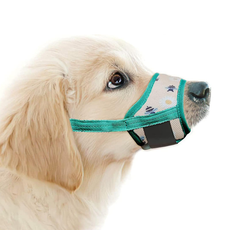 Muzzle Small Dogs Nylon Printed Mask Prevents Biting And Eating Barking And Chewing For Large Dogs Adjustable, For Connecting Strap Small Medium Large Dogs - PawsPlanet Australia