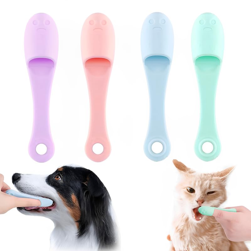 Pack of 4 dog toothbrushes, dog toothbrushes, finger cots, dog dental care, finger toothbrush, dog toothbrush, dental care, effective, for small, medium and large dogs - PawsPlanet Australia