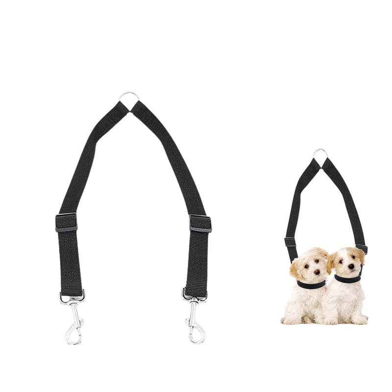 Dog Leash Flexi Adjustable Splitter Shock-Absorbing Leash Lead Pull Stop Hiking Leash Double Leash for 2 Dogs Collar Small Medium and Large Jogging Running Training Training Lead Accessories (Black) Black - PawsPlanet Australia