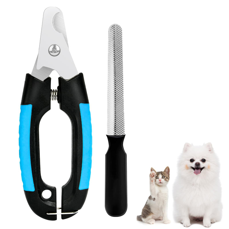 Adiwo Claw Scissors, Claw Scissors for Dogs and Cats with Nail File Cutter for Pets Nail Clippers Professional Claw Clippers with Nail File for Medium and Large Dogs and Cats Blue - PawsPlanet Australia