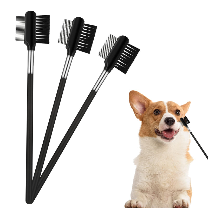 Bremorou Tear Stain Removal Comb, Pack of 3 Flea Comb Dog Tear Stain Remover Comb Flea Comb for Cats Double-Sided Dog Eye Comb for Pet Cats Dogs for Removing Crust and Mucus - PawsPlanet Australia