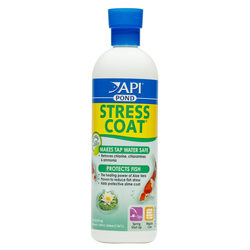 API POND STRESS COAT Pond Water Conditioner, Safe For Pets When Used As Directed, 473 ml Bottle - PawsPlanet Australia