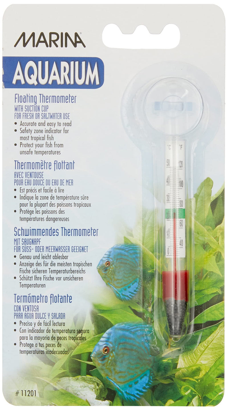 Marina Aquarium Floating Glass Thermometer with Sucker Pack Of 1 - PawsPlanet Australia