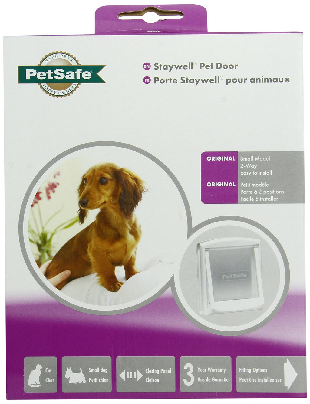 PetSafe Original Plastic Pet Door with Hard Transparent Flap, White, Small - PawsPlanet Australia