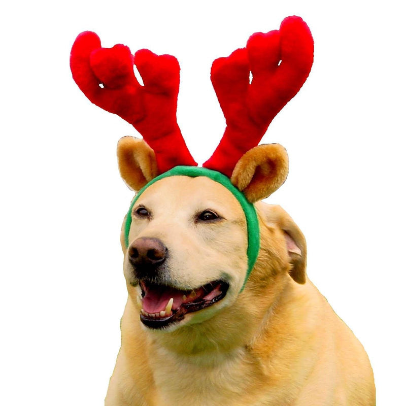 [Australia] - Outward Hound Holiday Christmas Antlers Wearable Dog Accessories, Brown Small 