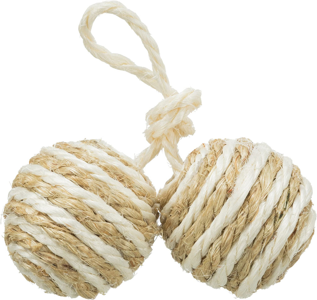 Trixie 2 balls on a rope, sisal - PawsPlanet Australia