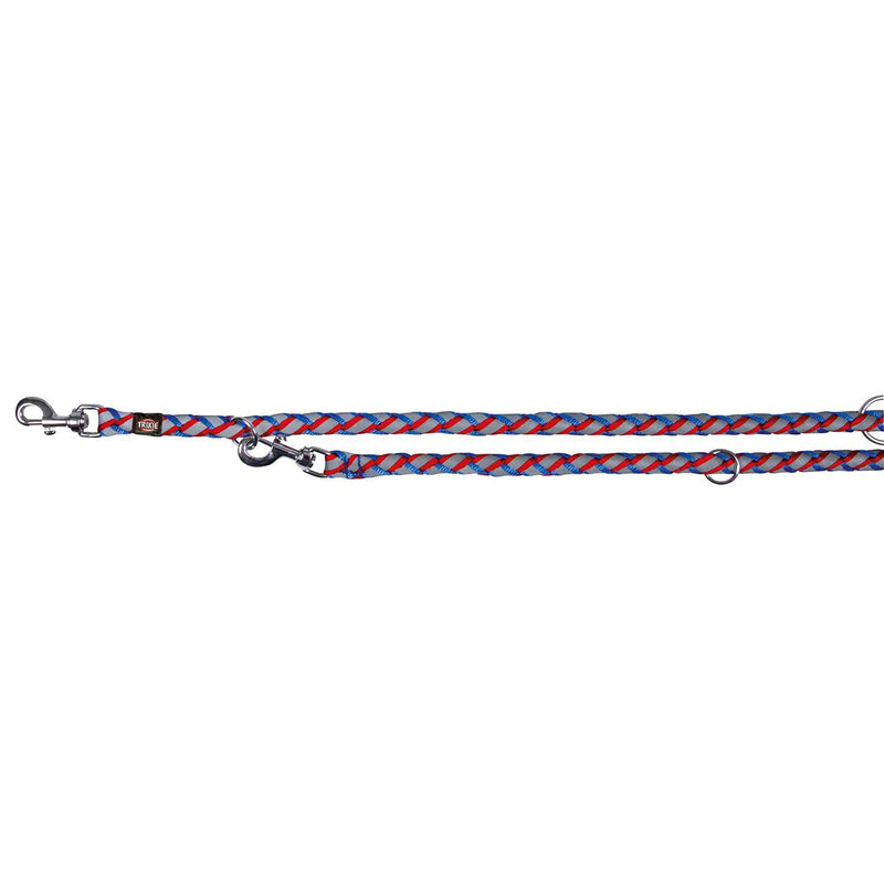SaferLife Cavo Reflect adjustable leash, S-M: 2.00 m/ø 12 mm, blue/red - PawsPlanet Australia