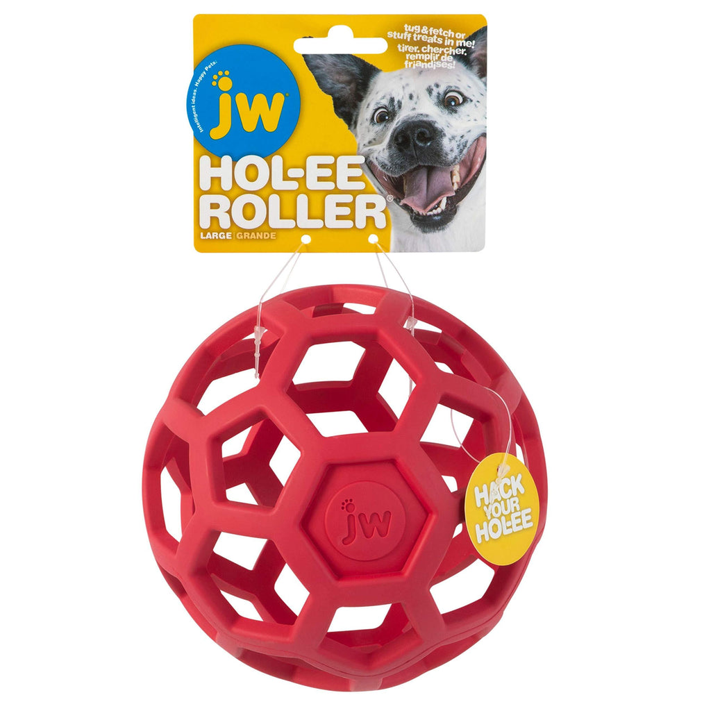 JW Hol-ee Roller Original Durable Rubber Dog Toy, Chew Treat Dispensing Ball - Large - 14cm - PawsPlanet Australia