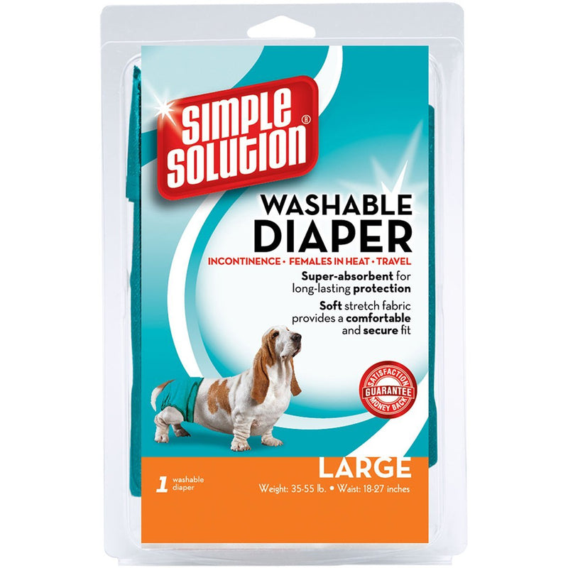 Simple Solution Washable Re-usable Female Dog Diapers | Absorbent with Leak Proof Fit | Excitable Urination or Incontinence | 1 Re-usable Dog Diaper Per Pack - Large - PawsPlanet Australia