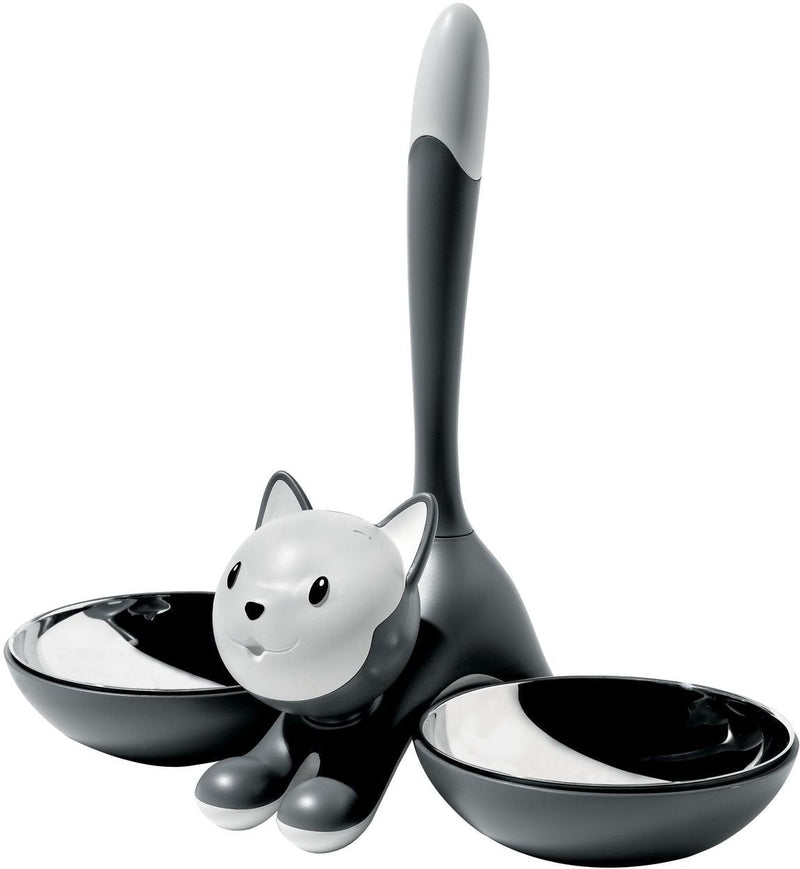 A di Alessi Tigrito Cat Bowl, Grey - PawsPlanet Australia