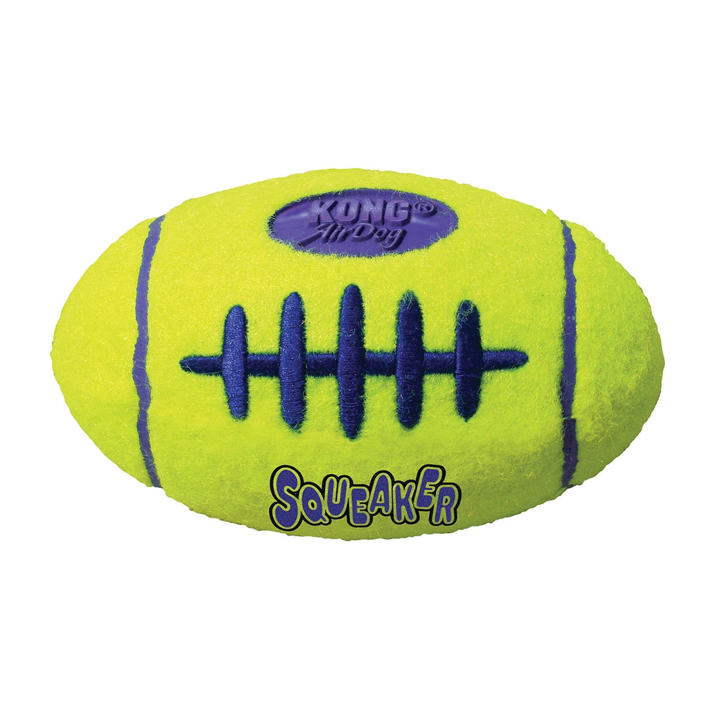 KONG - AirDog Squeaker Football - Squeaky Bounce and Fetch Toy, Tennis Ball Material - For Medium Dogs 1 Count (Pack of 1) - PawsPlanet Australia