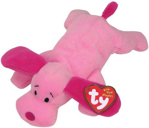 Lil Bones (Small Pink Dog) Ty Bow Wow Beanie Dog Toy - PawsPlanet Australia