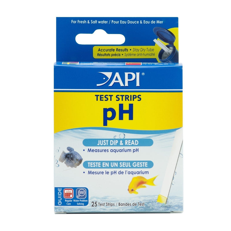 API pH TEST STRIPS Freshwater and Saltwater Aquarium Water test strips 25-Count Box FLAVOR 1 Single - PawsPlanet Australia