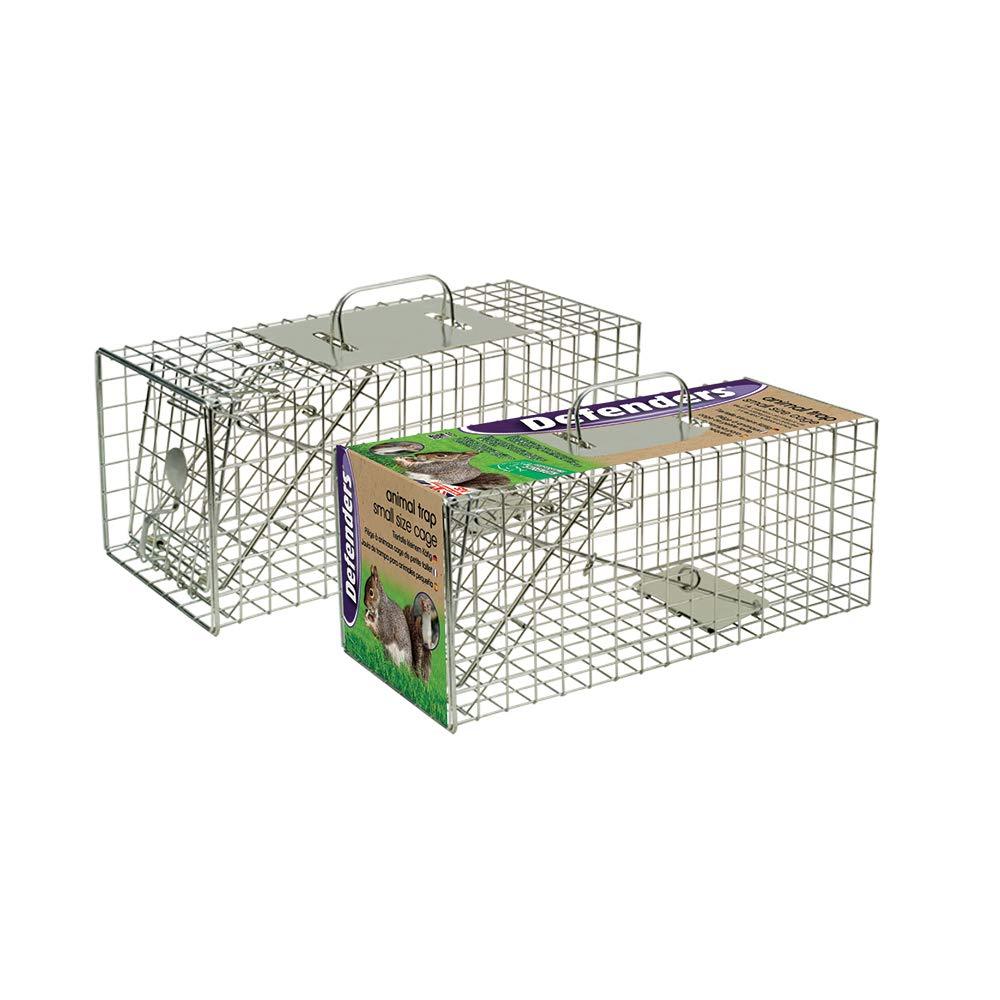 Defenders STV076 Animal Trap (Humane Cage Trap for Squirrels and Small Wildlife, Indoor and Outdoor Use), Clear - PawsPlanet Australia