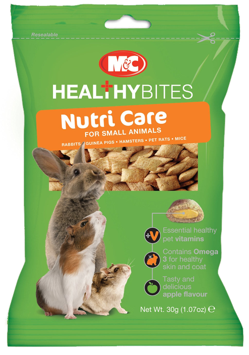 M&C Treat Ums Nutri Care For Small Animals 30g - PawsPlanet Australia