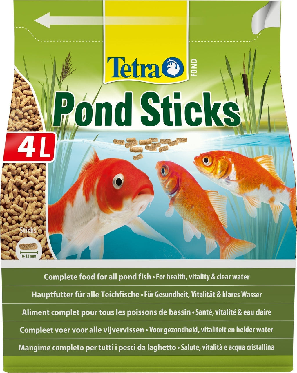 Tetra Pond Sticks, Complete Food for All Pond Fish for Health, Vitality and Clear Water, 4 Litre - PawsPlanet Australia