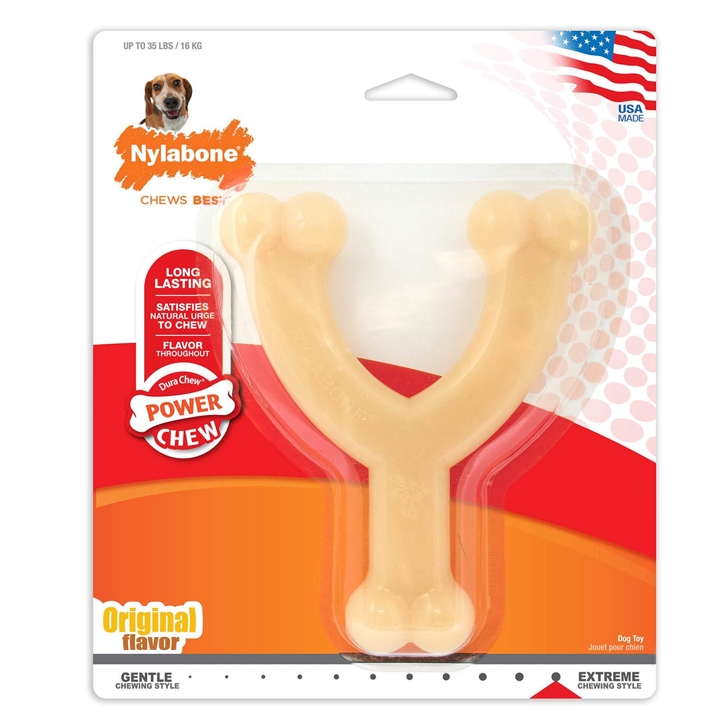 [Australia] - Nylabone Wishbone Power Chew Dog Toy Medium/Wolf - Up to 35 lbs. 