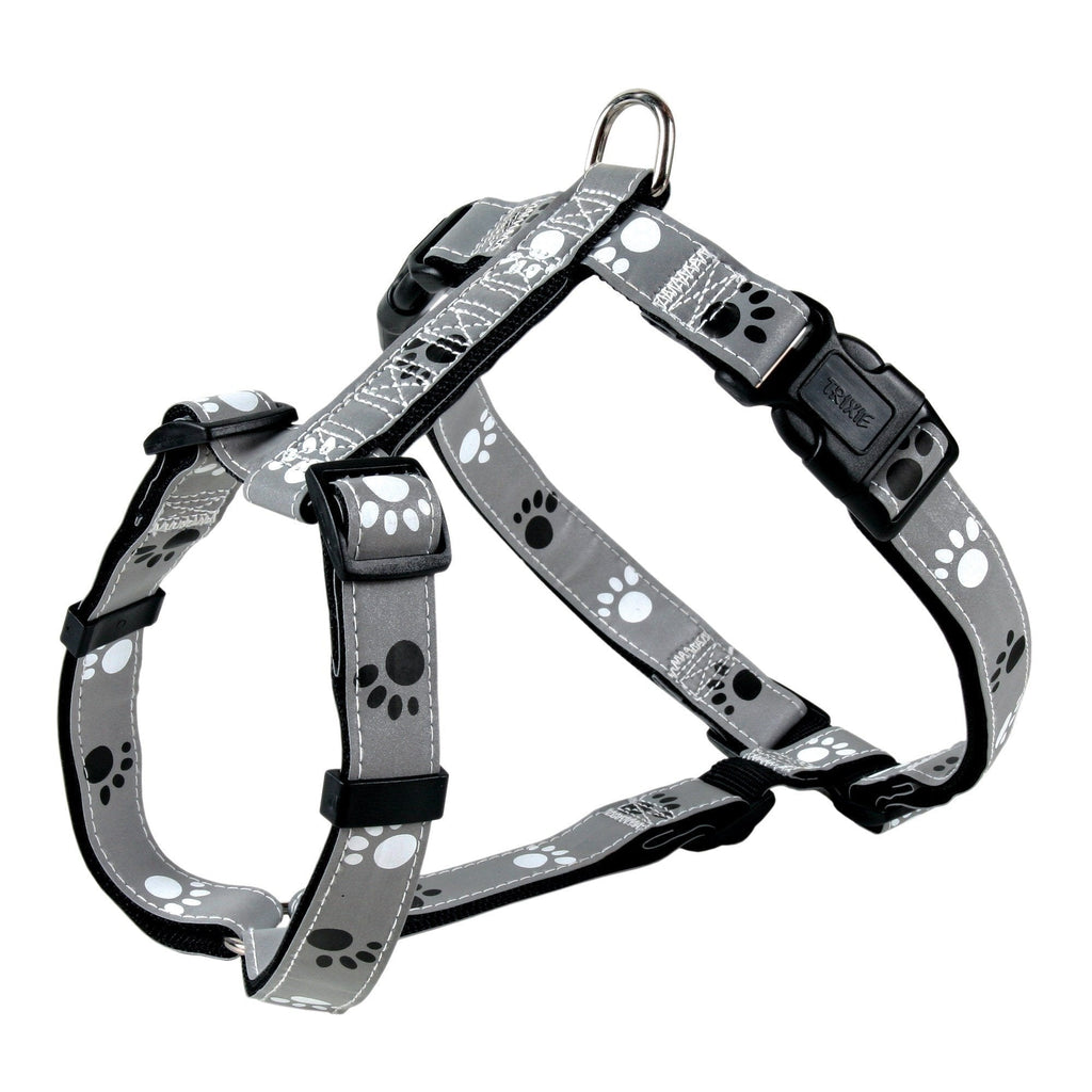 Trixie Silver Reflective Dog Harness, Size: Black/Grey (Highly Reflective) M - PawsPlanet Australia