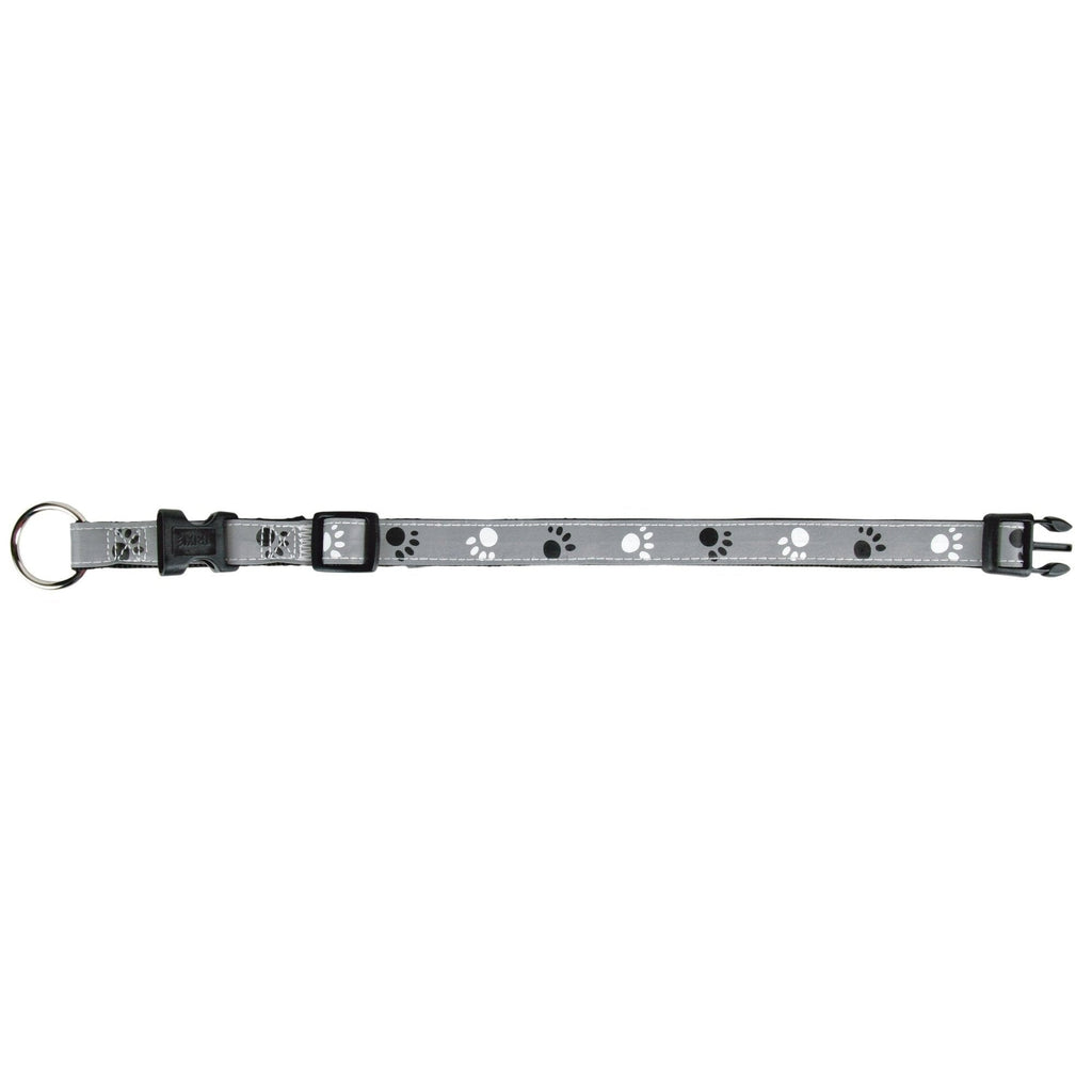 SaferLife Silver Reflect collar, S-M: 30-45 cm/15 mm, black/silver grey - PawsPlanet Australia
