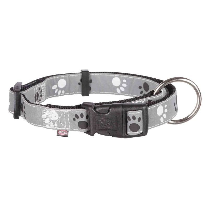 SaferLife Silver Reflect collar, M-L: 35-55 cm/20 mm, black/silver grey - PawsPlanet Australia