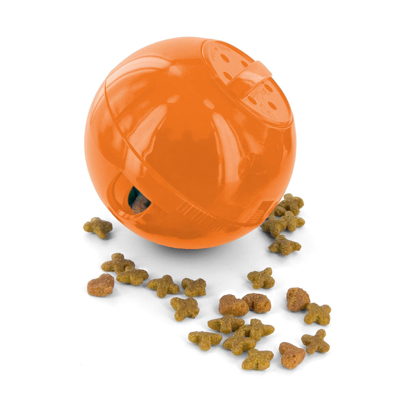 PetSafe SlimCat Food-Dispensing Cat Toy Orange, Treat Toy, Interactive Food Dispenser, Activity Snack Ball for Cats of All Ages - PawsPlanet Australia