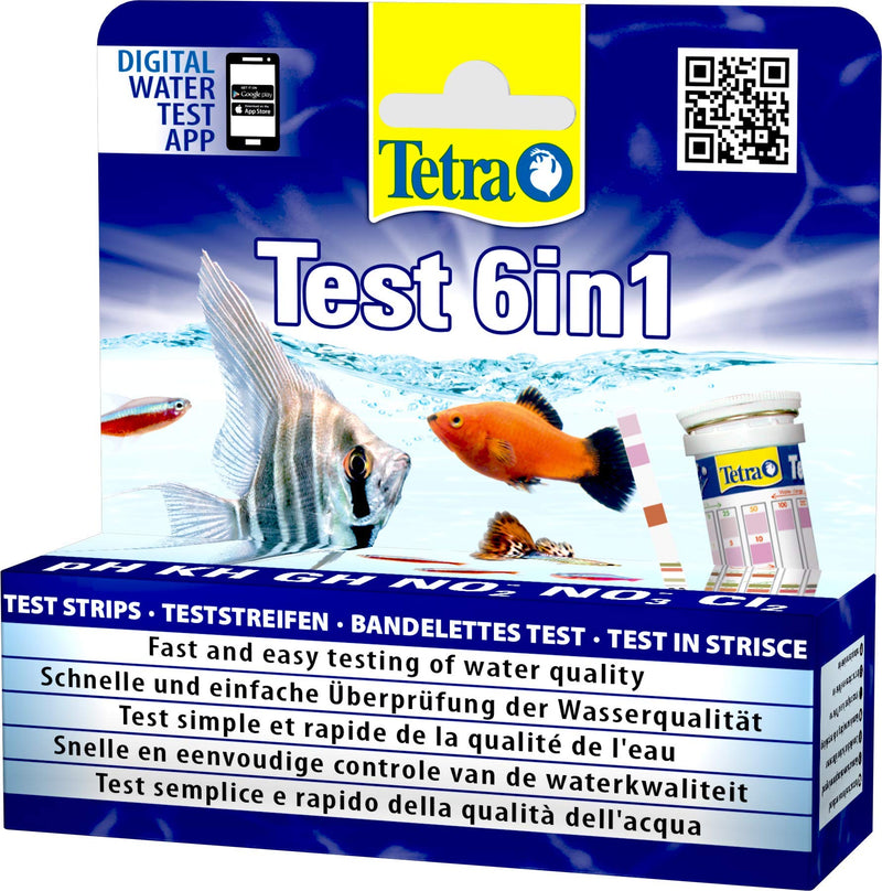 Tetra Test 6-in-1 Strips Aquarium to Test 6 Essential Water Quality Parameters in Less Than 60 Seconds, Pack of 25 - PawsPlanet Australia