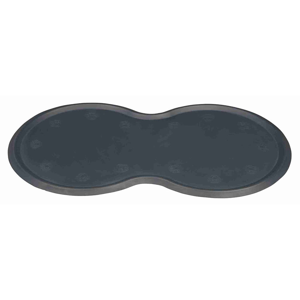 Place mat for food bowls, natural rubber, 45 × 25 cm, dark grey - PawsPlanet Australia