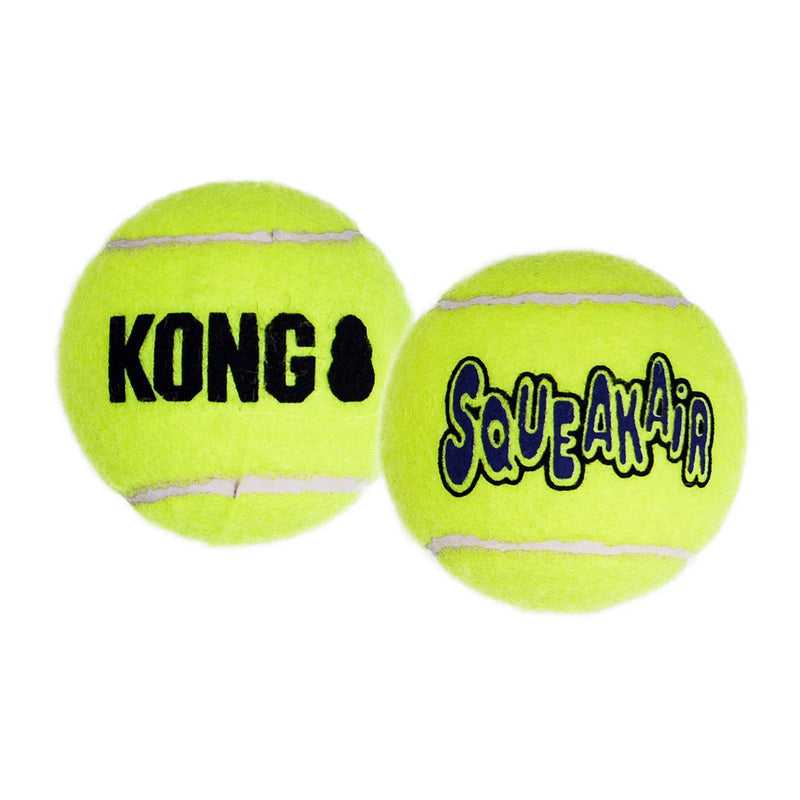 KONG - Squeakair Balls - Dog Toy Premium Squeak Tennis Balls, Gentle on Teeth (3 Pack) - For Small Dogs yellow S - PawsPlanet Australia