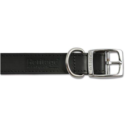 Ancol Heritage Leather Collar Black 28-36cm Size 3 40 cm - PawsPlanet Australia