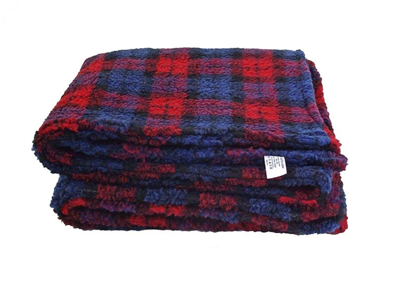 PnH® Red Tartan Sherpa Fleece Dog Blanket/Pet Blanket - Medium 137cm x 75cm - DOUBLE LAYERS FOR EXTRA COMFORT - PawsPlanet Australia
