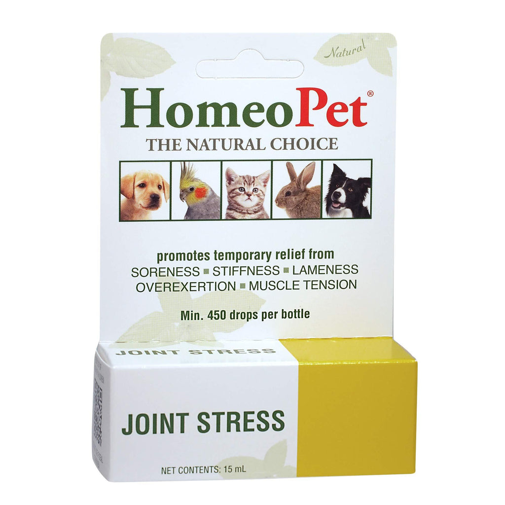 HomeoPet JOINT STRESS - 100% Natural Pet Medicine. Healthy joint function and mobility. Joint stiffness, overexertion and muscle tension. Pets of all ages. 15ml/up to 90 doses per bottle 1 white - PawsPlanet Australia