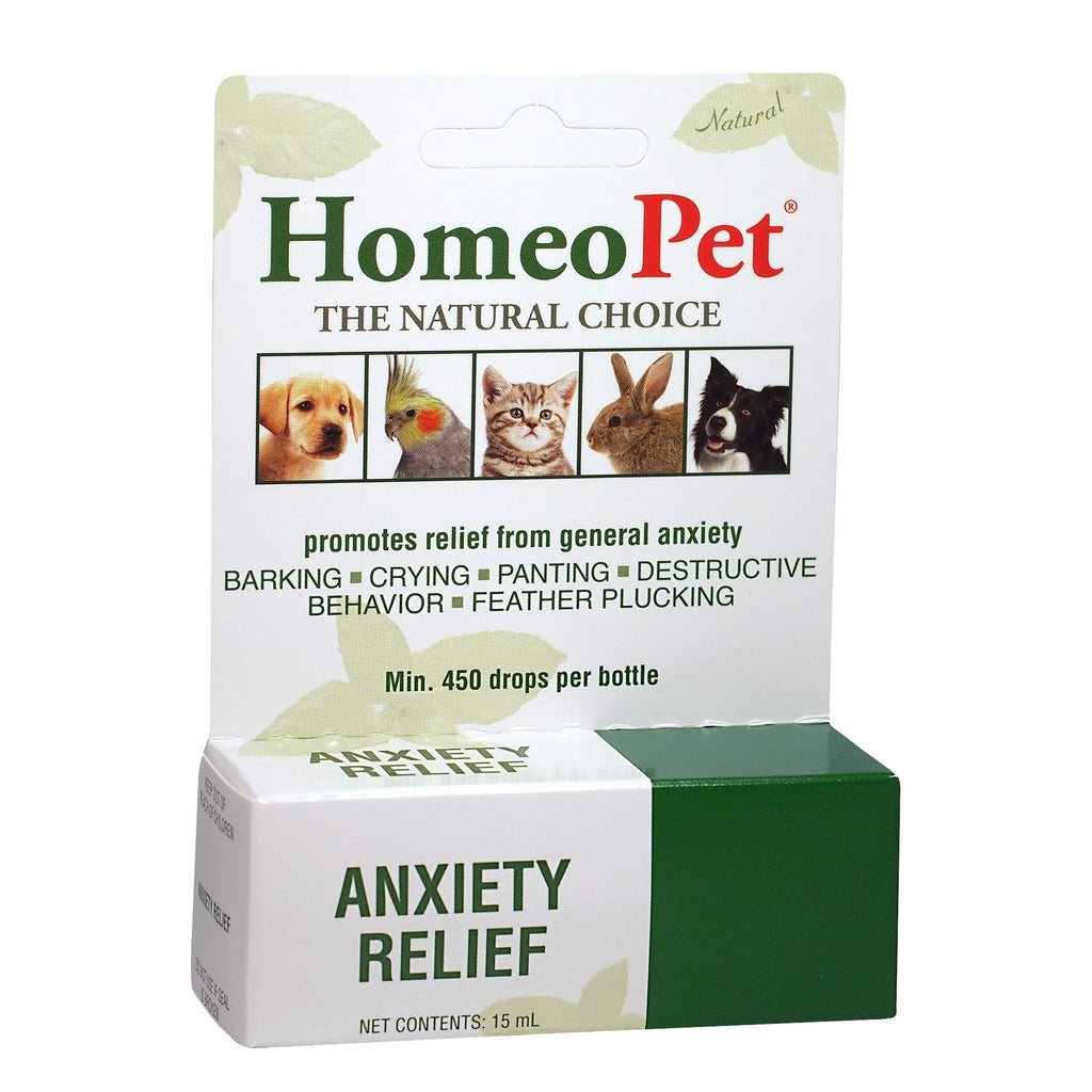 HomeoPet ANXIETY RELIEF - 100% Natural Pet Medicine. Fear anxiety or stress from separation kennelling vet/grooming visits for dogs cats rabbits birds. Pets of all ages. 15ml/up to 90 doses per bottle - PawsPlanet Australia